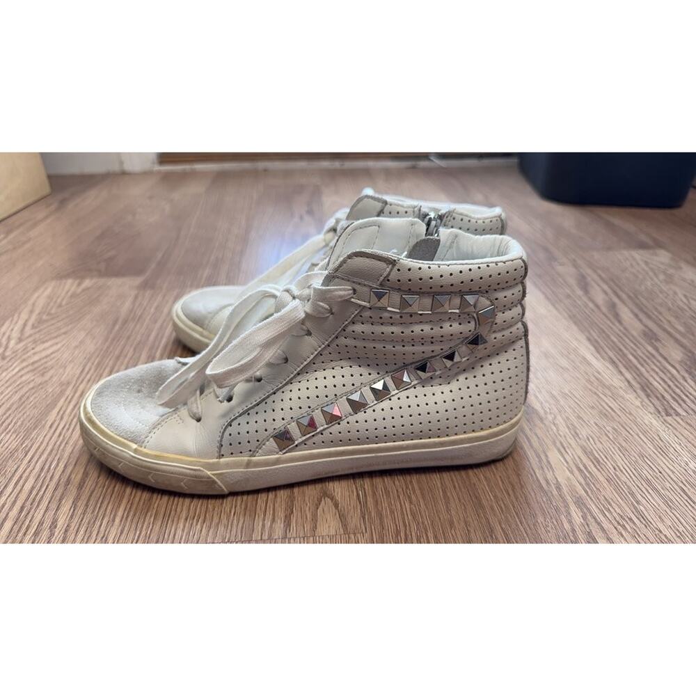 Steve Madden White High-Top Sneakers with Stud Accents